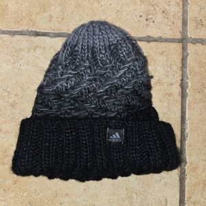 Adidas- Women's- Black and Gray- Knit- Beanie- Unisex- One Size